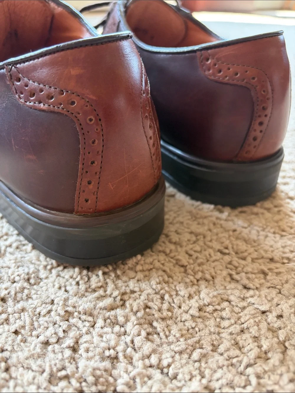 Florsheim @ ease Two-tone Brown Leather Oxford Brogue Saddle Shoe Mens 10.5 M
